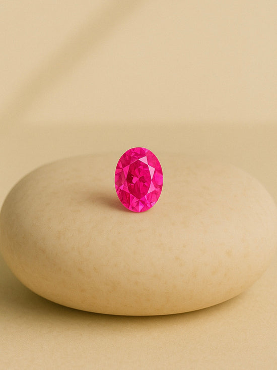 Lab Grown Pink sapphire Oval Shape 6.6ct | Exquisite Gemstones