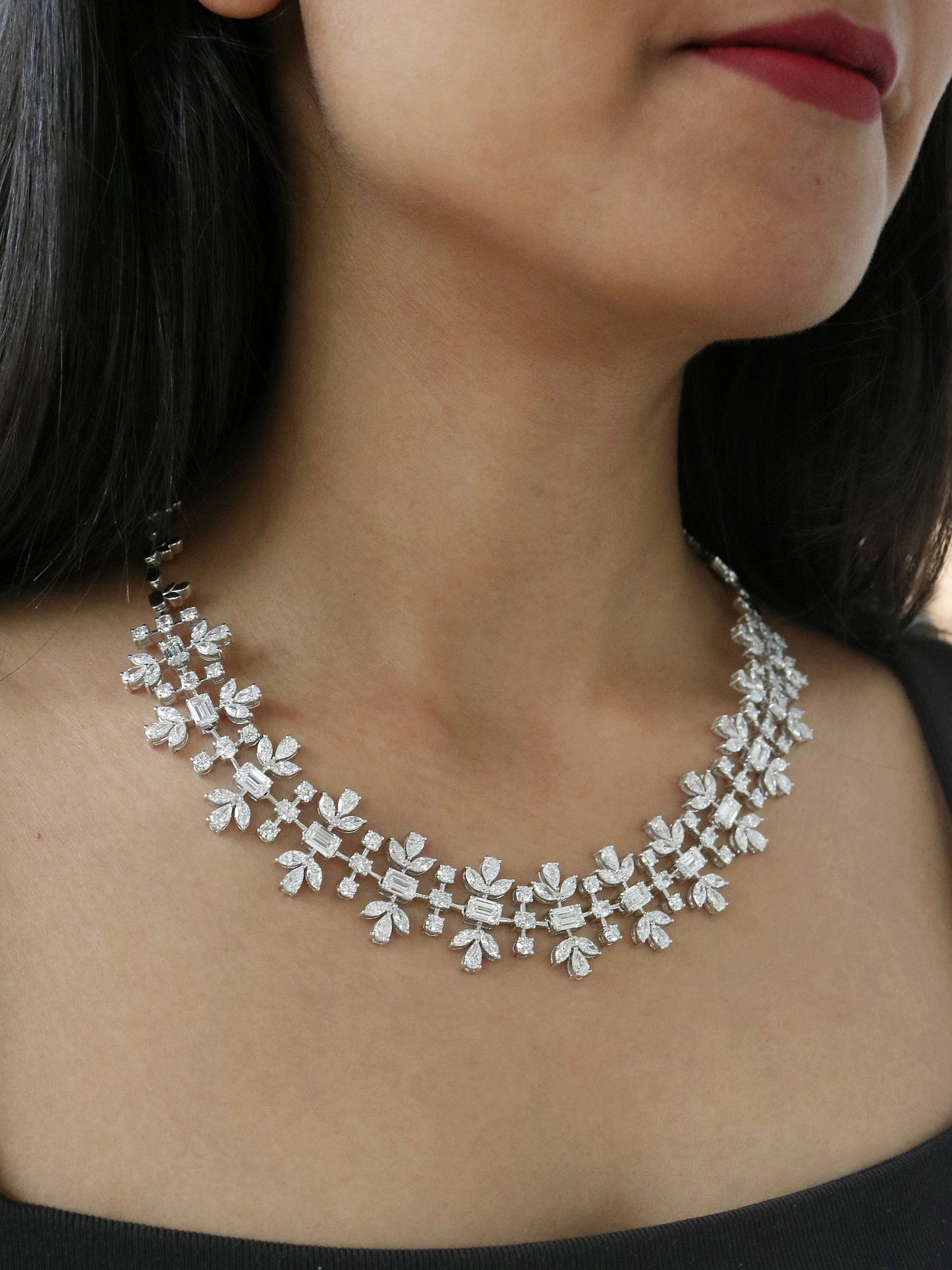 Rosamund Lab Diamond Necklace Elegance by Fiona Diamonds