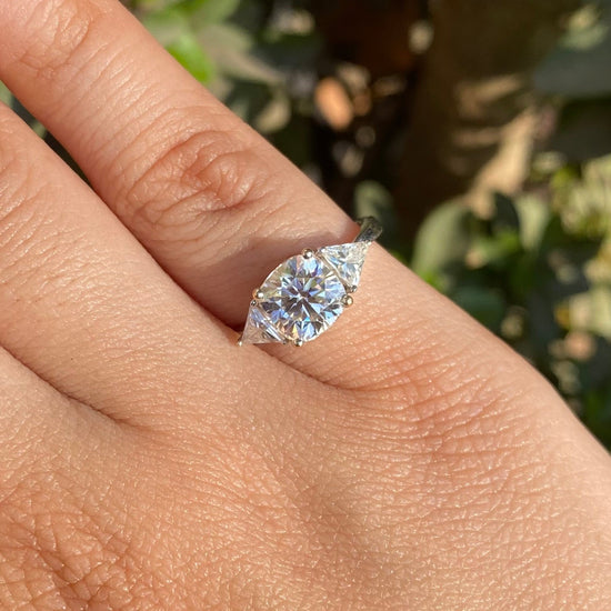 Utopia Moissanite Three Stone Ring - Fiona Diamonds - Fiona Diamonds