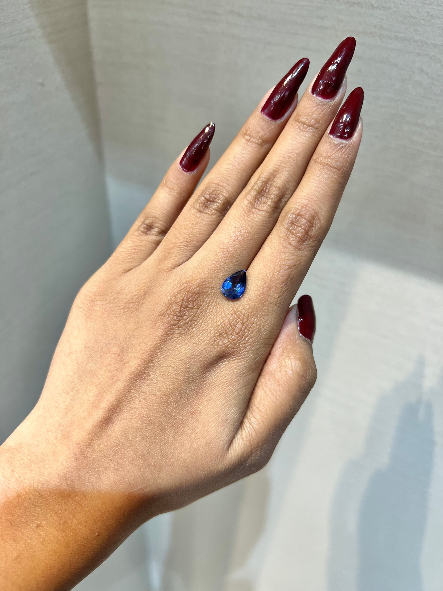 Lab Grown Light blue sapphire Pear Shape 2.08ct | Exquisite Gemstones - Fiona Diamonds - Fiona Diamonds