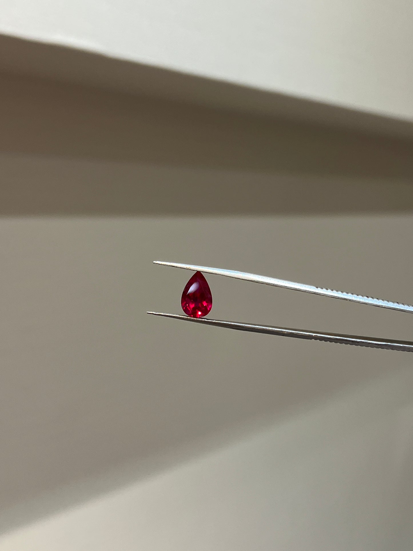 Lab Grown ruby pear Shape 4.28ct | Exquisite Gemstones - Fiona Diamonds - Fiona Diamonds