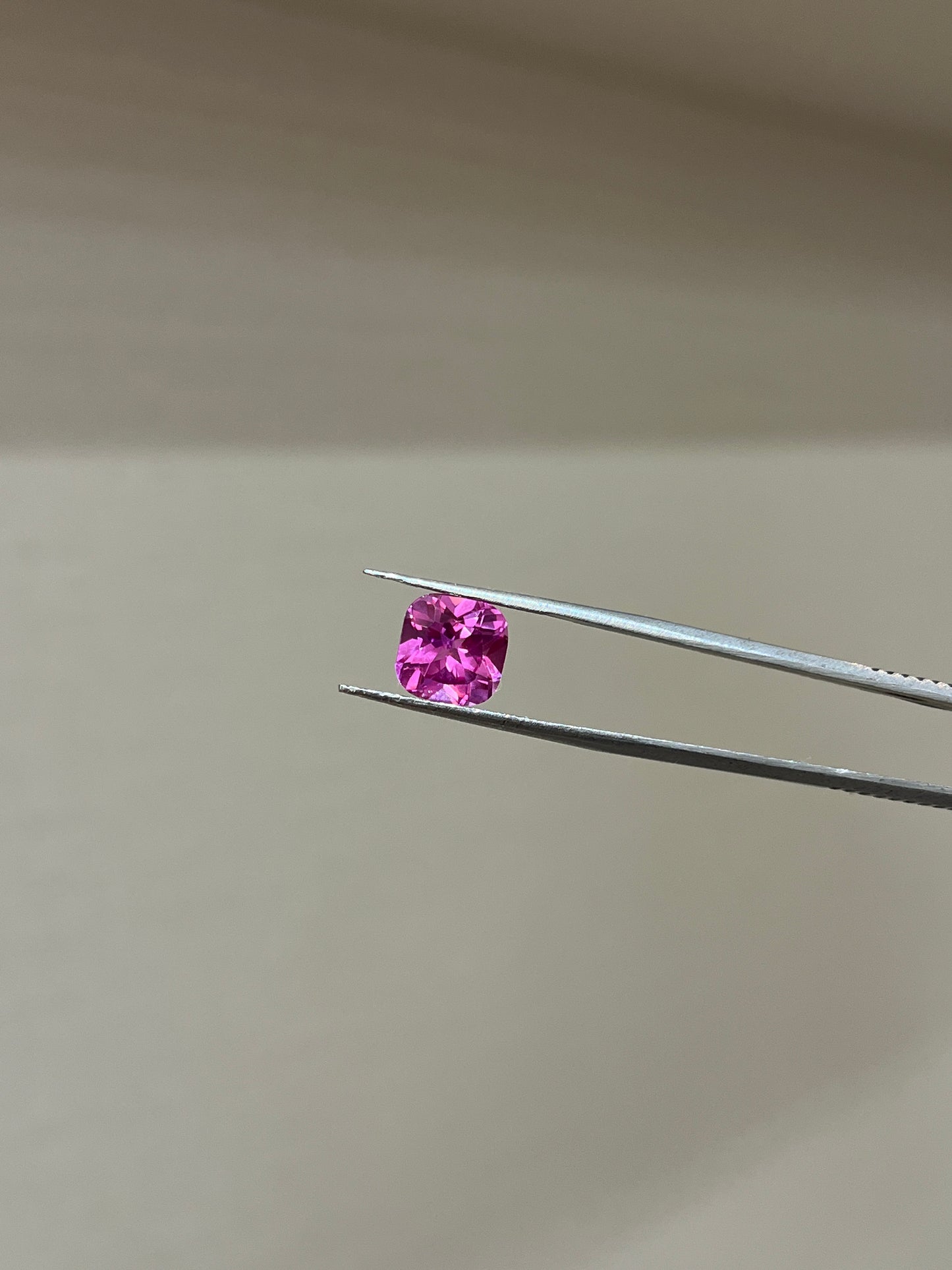 Lab Grown Pink sapphire Cusion Shape 4.19ct | Exquisite Gemstones - Fiona Diamonds - Fiona Diamonds