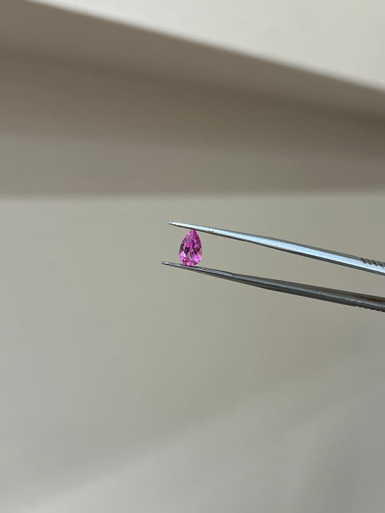 Lab Grown Pink sapphire Pear Shape 1.18ct | Exquisite Gemstones - Fiona Diamonds - Fiona Diamonds