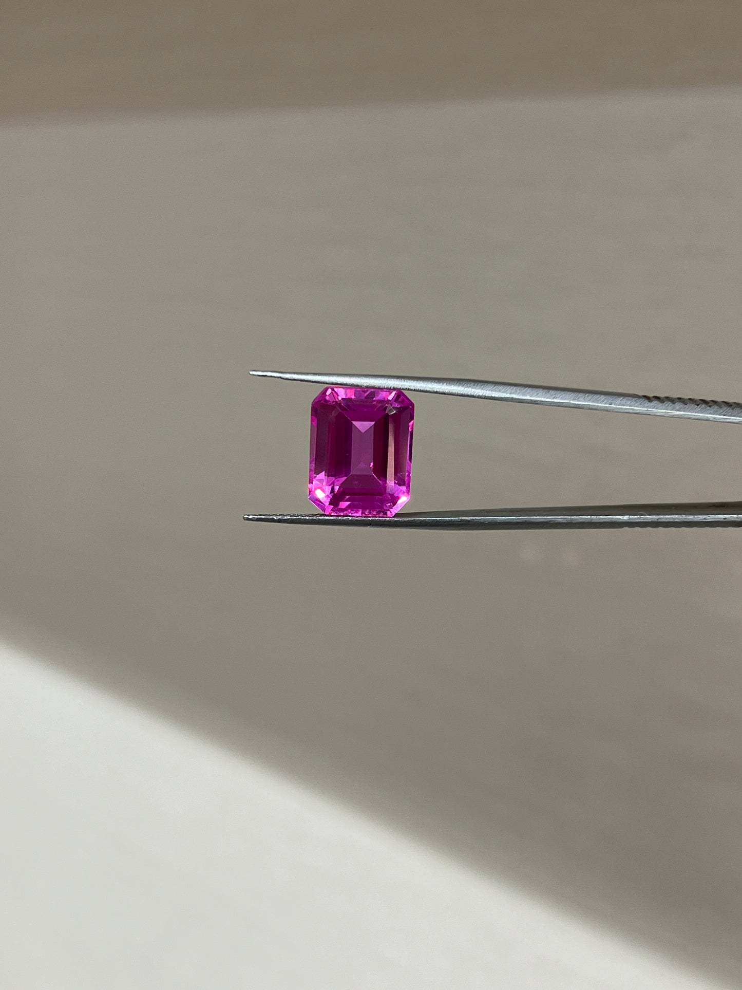 Lab Grown Pink sapphire Emerald Shape 12.55ct | Exquisite Gemstones - Fiona Diamonds - Fiona Diamonds