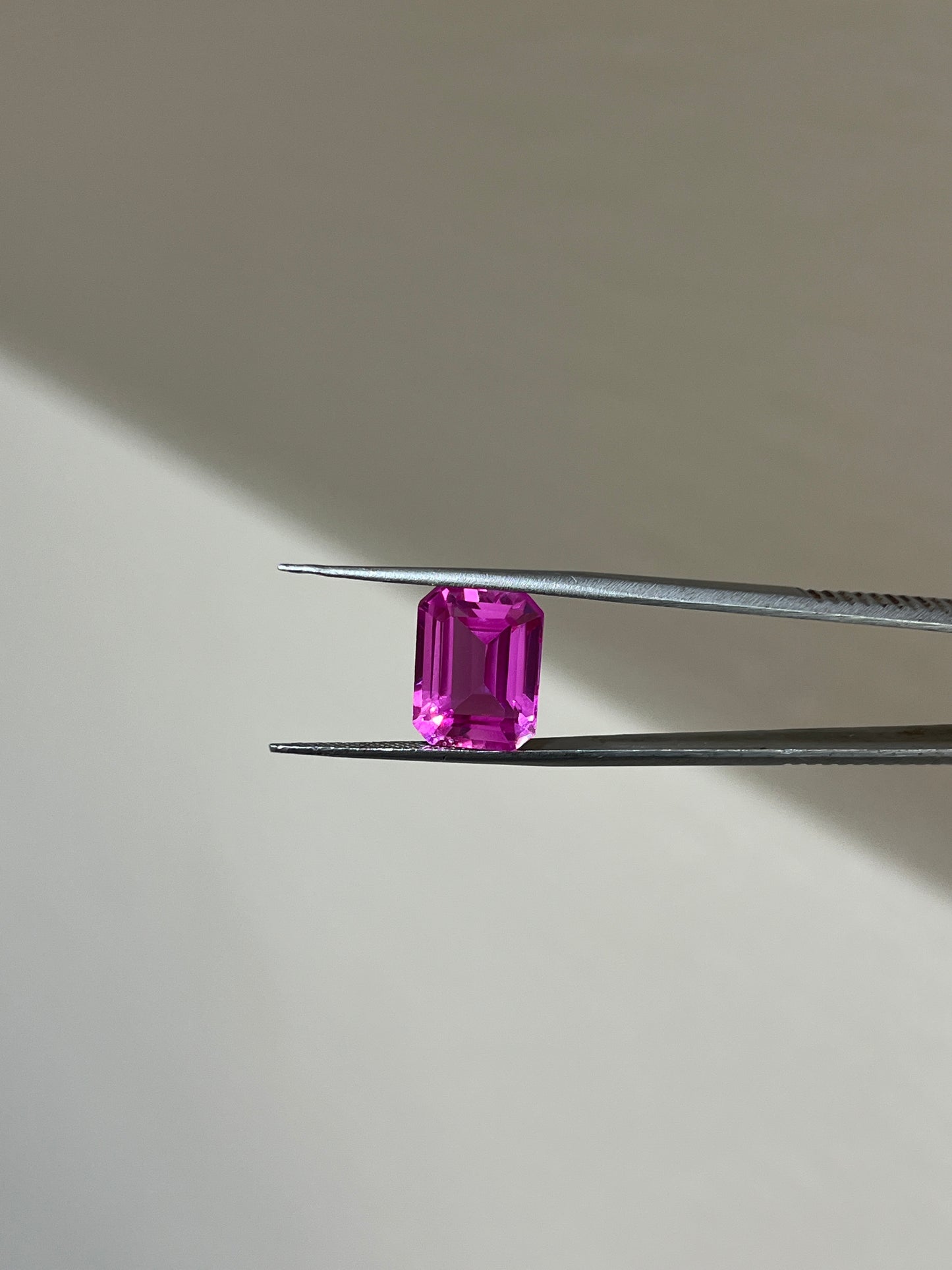 Lab Grown Pink sapphire Emerald Shape 9.96ct | Exquisite Gemstones - Fiona Diamonds - Fiona Diamonds