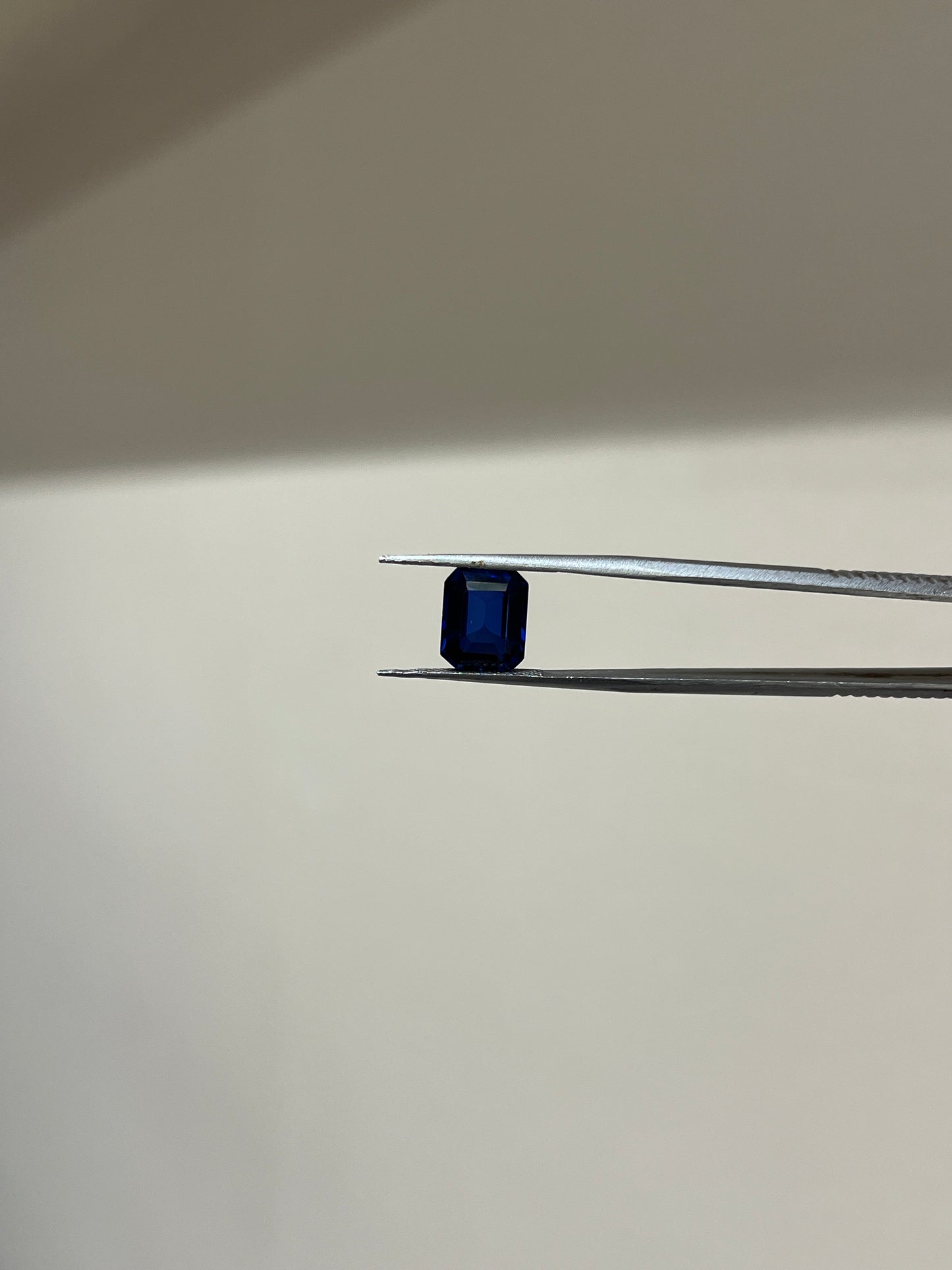 Lab Grown deep blue sapphire emerald Shape 4.03ct | Exquisite Gemstones - Fiona Diamonds - Fiona Diamonds