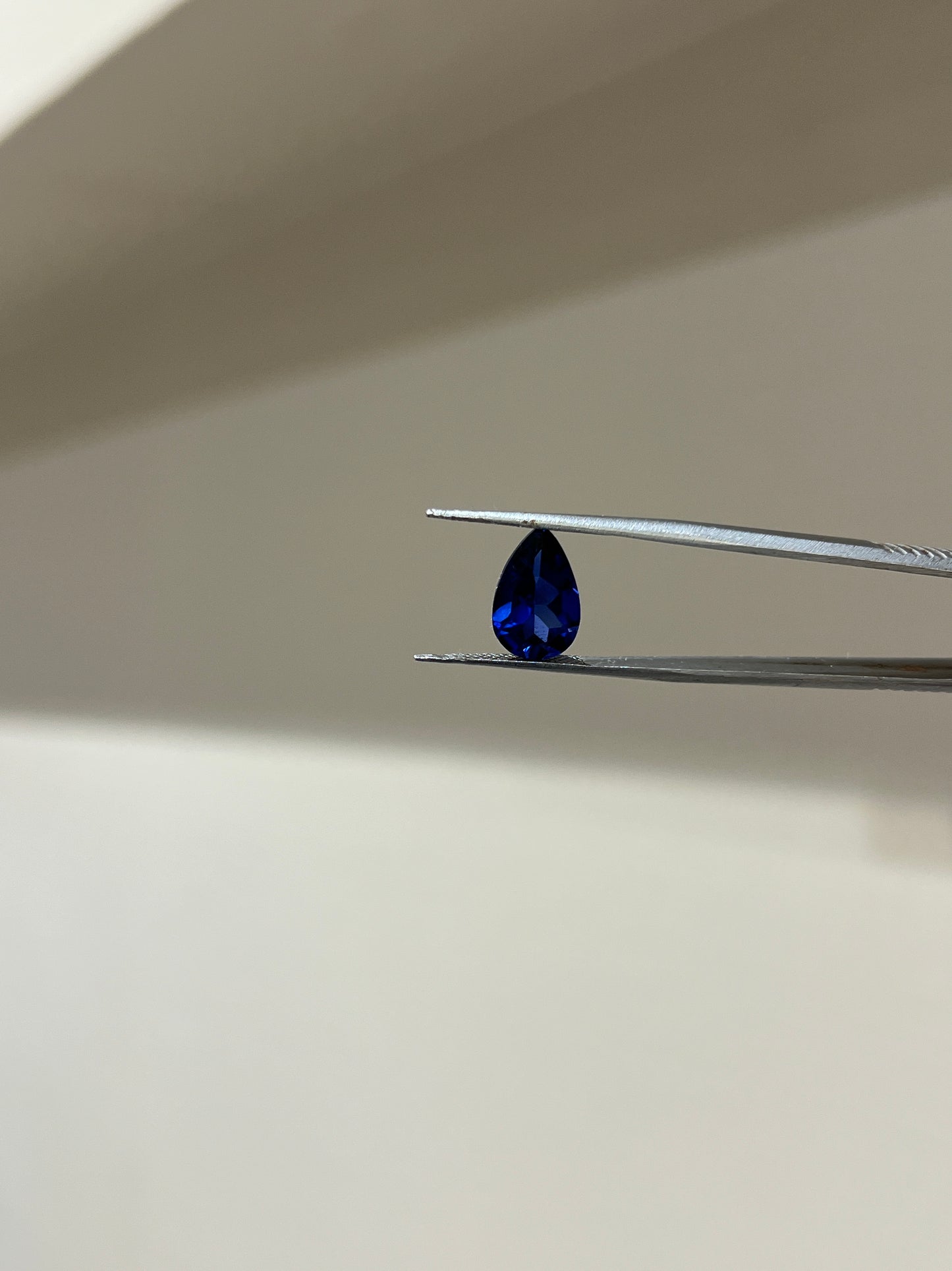 Lab Grown deep blue sapphire pear Shape 3.82ct | Exquisite Gemstones - Fiona Diamonds - Fiona Diamonds