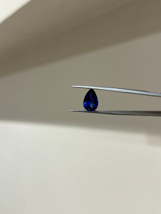 Lab Grown deep blue sapphire pear Shape 3.82ct | Exquisite Gemstones - Fiona Diamonds - Fiona Diamonds