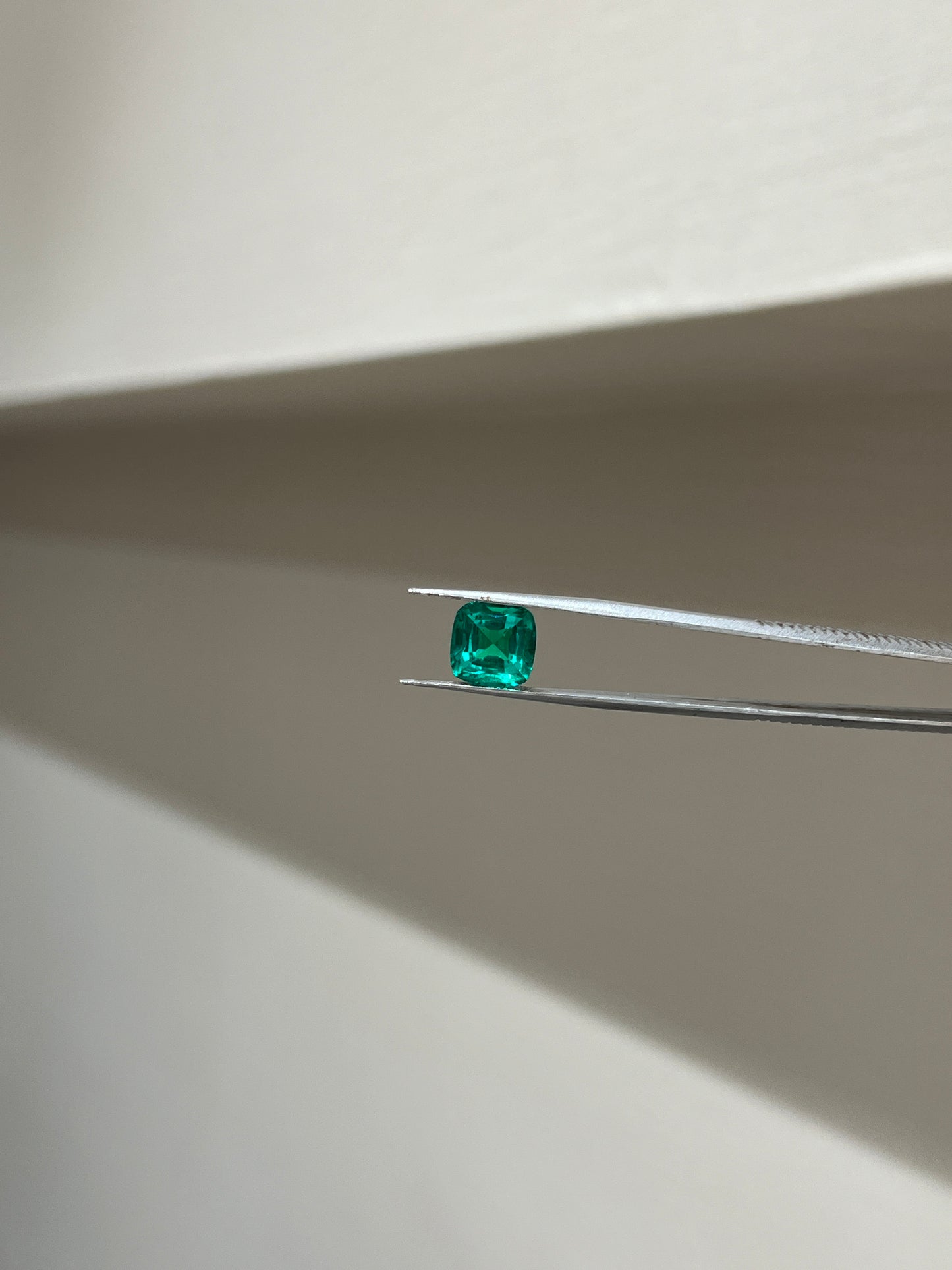 Lab Grown Colombian Emerald Cusion Shape 4.15ct | Exquisite Gemstones - Fiona Diamonds - Fiona Diamonds