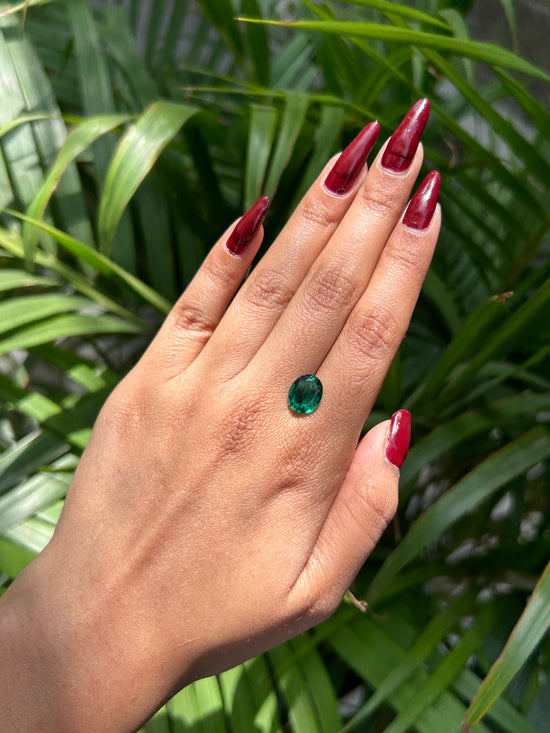 Lab Grown Zambian Emerald Oval Shape 2.44ct | Exquisite Gemstones - Fiona Diamonds - Fiona Diamonds