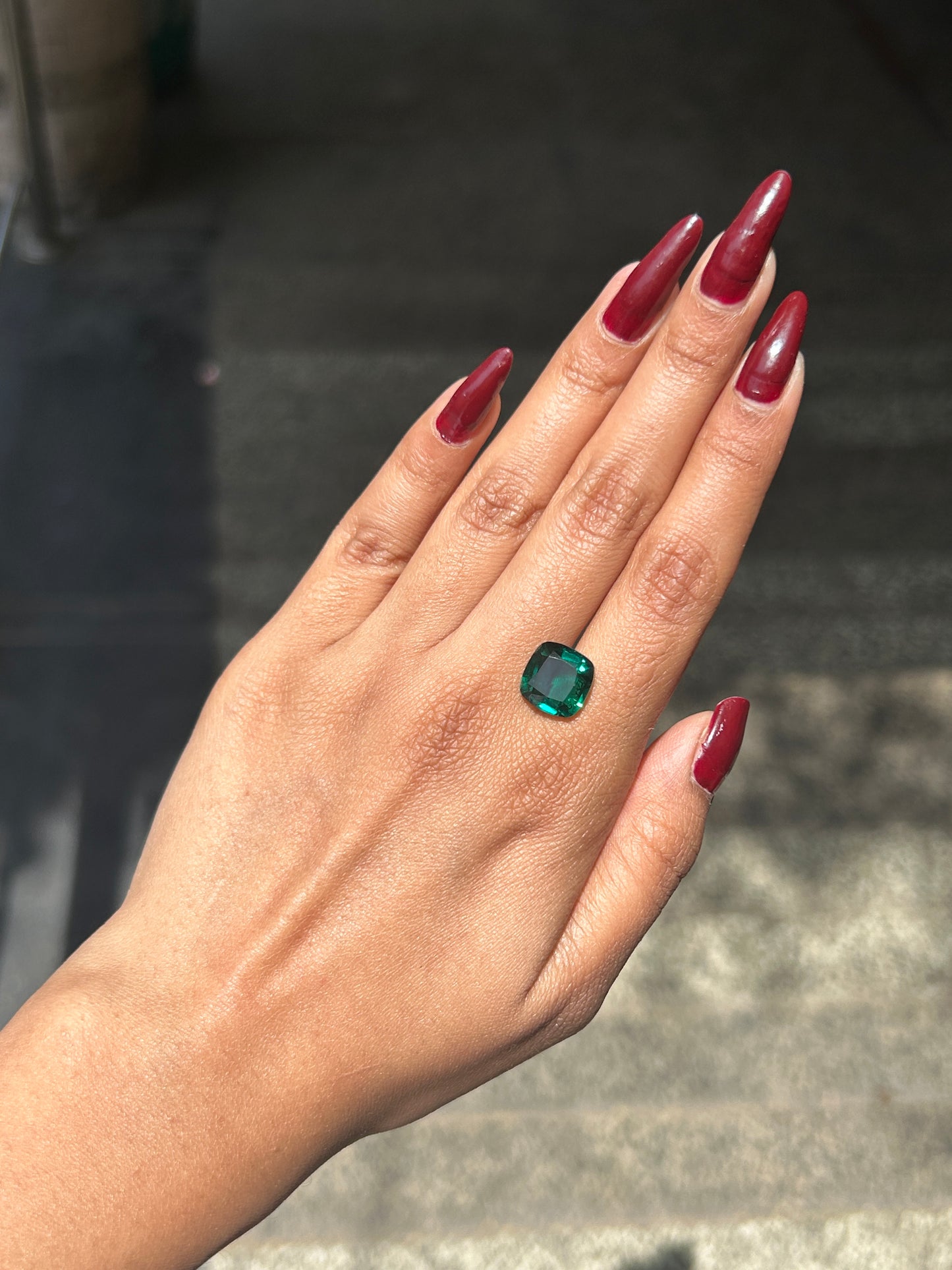 Lab Grown Zambian Emerald Cusion Shape 3.75ct | Exquisite Gemstones - Fiona Diamonds - Fiona Diamonds