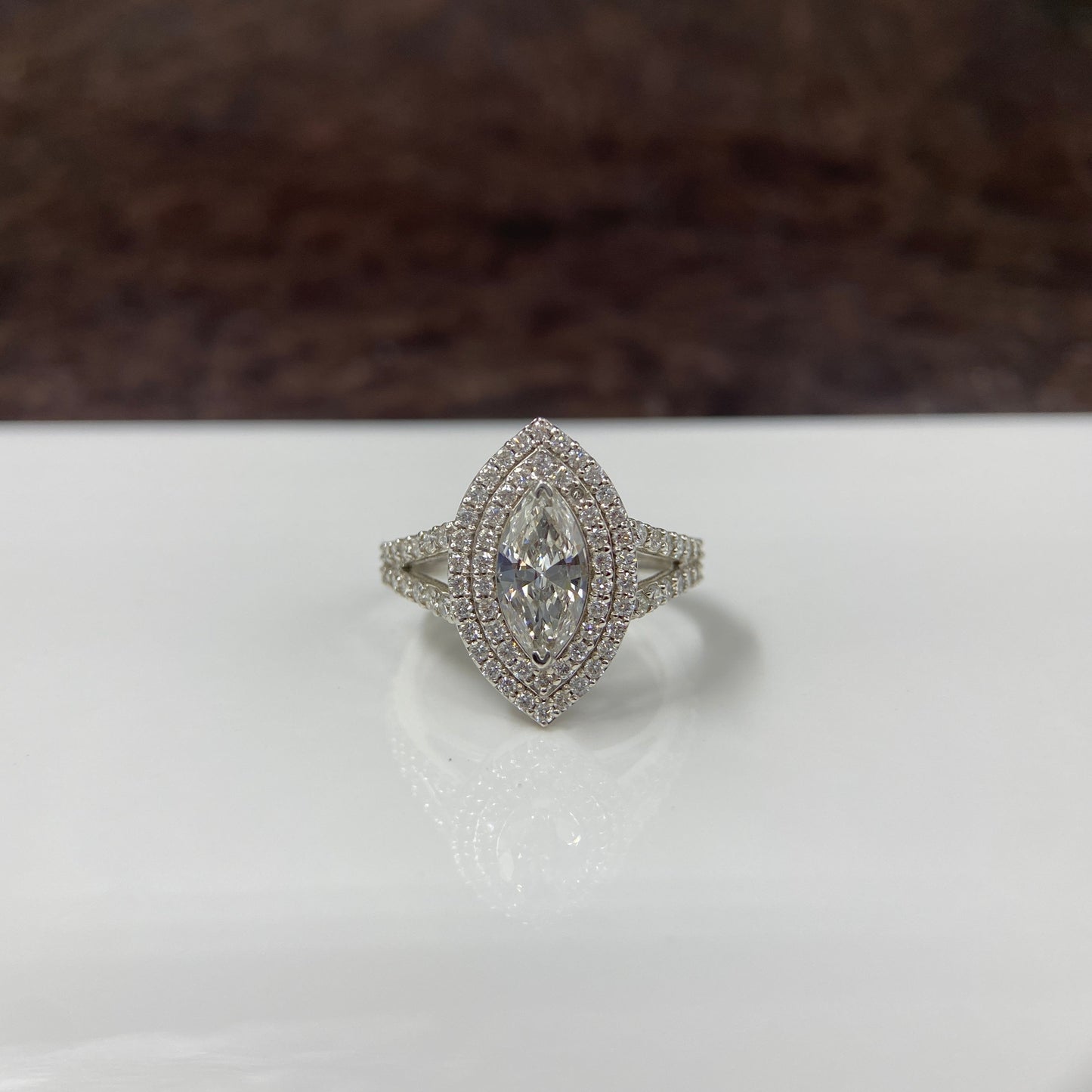 Youthful 1ct Marquise Lab Diamond Ring