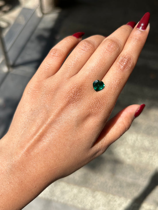 Lab Grown Zambian Emerald Heart Shape 1.76ct | Exquisite Gemstones - Fiona Diamonds - Fiona Diamonds