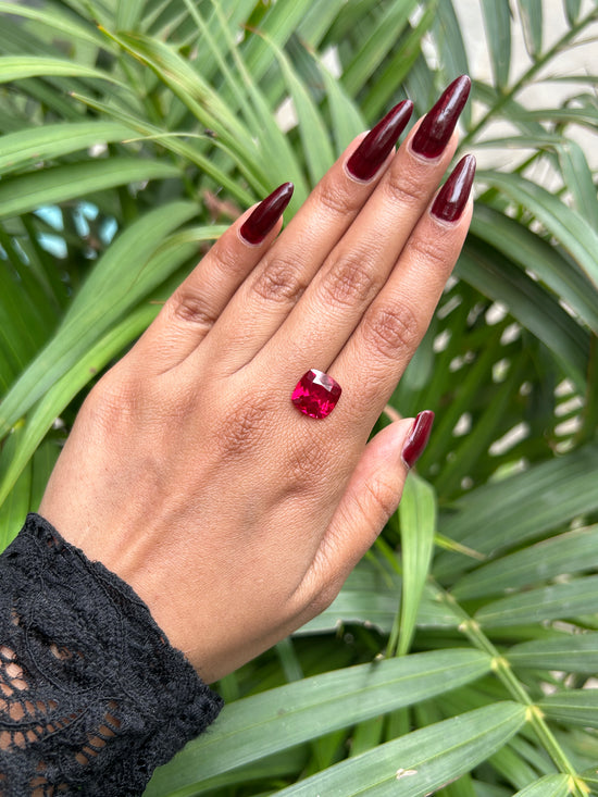 Lab Grown ruby cushion Shape 4.31ct | Exquisite Gemstones - Fiona Diamonds - Fiona Diamonds