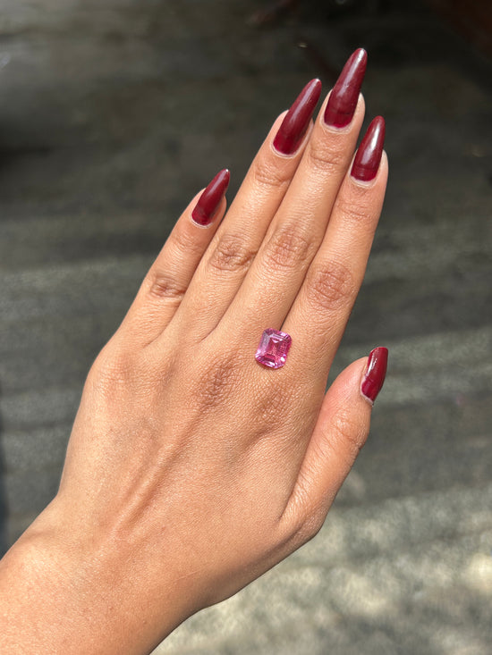 Lab Grown Pink sapphire Emerald Shape 4.83ct | Exquisite Gemstones - Fiona Diamonds - Fiona Diamonds