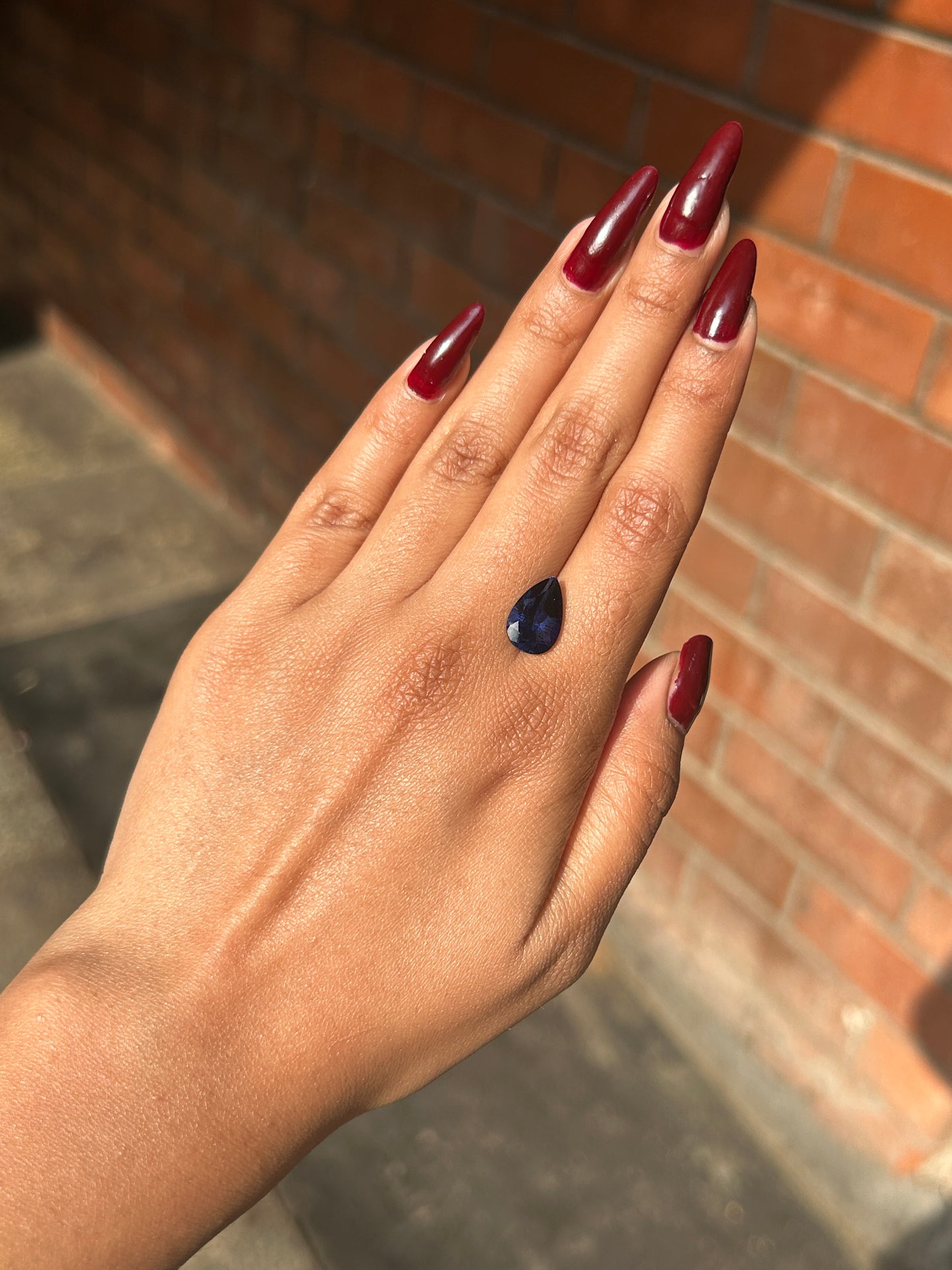 Lab Grown deep blue sapphire pear Shape 3.82ct | Exquisite Gemstones - Fiona Diamonds - Fiona Diamonds