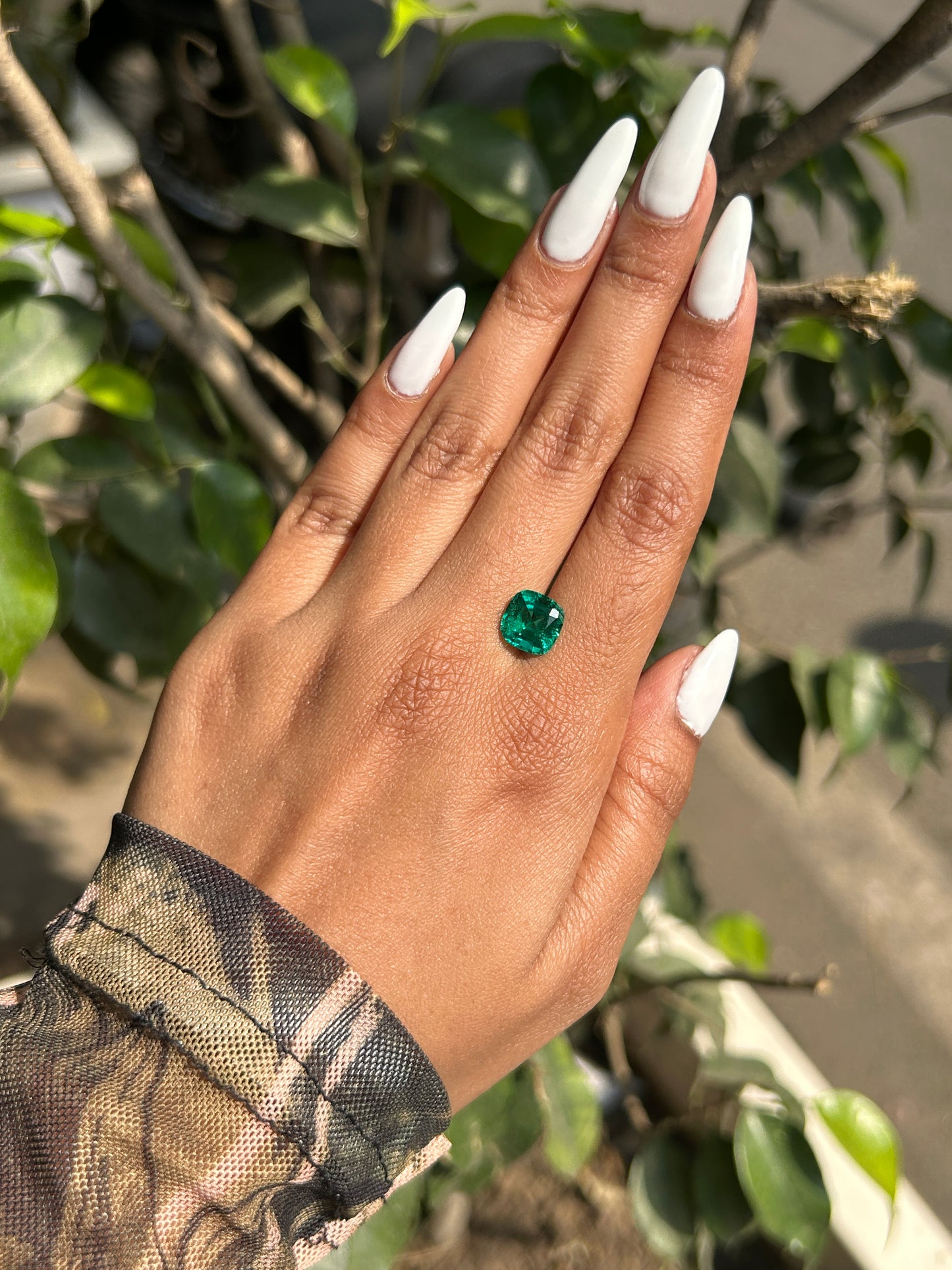 Lab Grown Colombian Emerald Cushion Shape 2.26ct - Fiona Diamonds - Fiona Diamonds