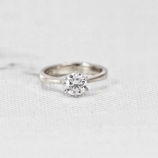 Aurora 0.72 Pointer Round Moissanite Solitaire Ring - Fiona Diamonds - Fiona Diamonds