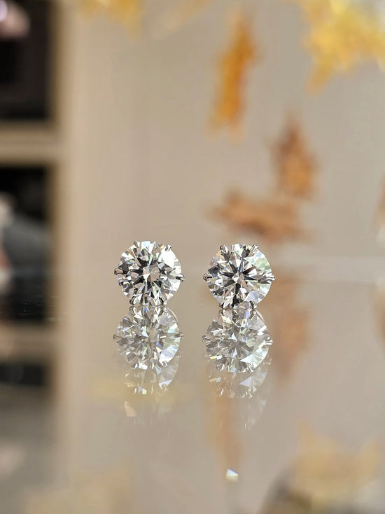 Blair 4ct Lab Diamond Earrings - Radiant Grandeur