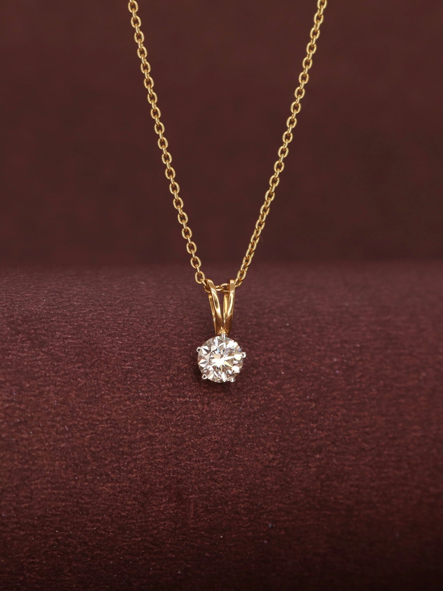 Ethervista 50 Pointer Round Lab Diamond Pendant - Elegant & Radiant