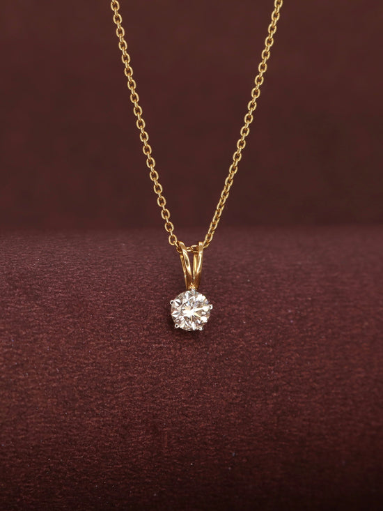 Ethervista 50 Pointer Round Lab Diamond Pendant - Elegant & Radiant