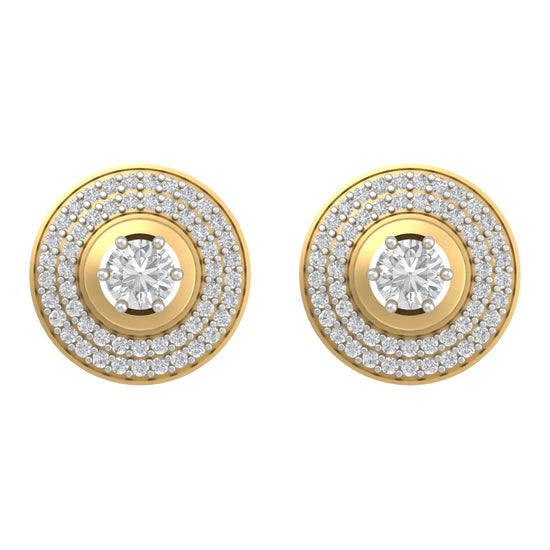 Tygris 70 Pointer  Round Halo Lab Diamond Earring - Fiona Diamonds - Fiona Diamonds