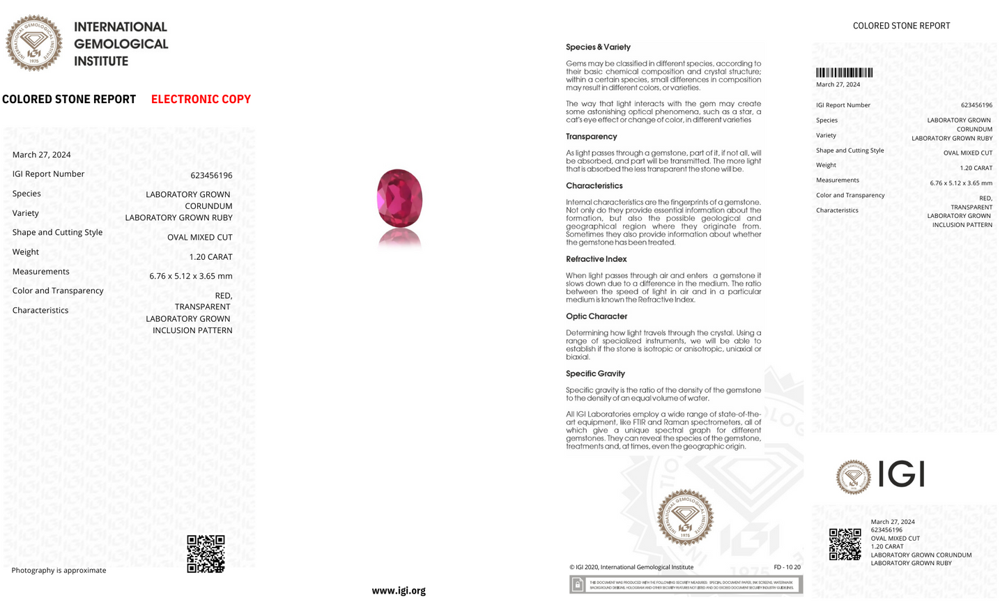 Lab Grown ruby oval Shape 1.2ct | Exquisite Gemstones - Fiona Diamonds - Fiona Diamonds