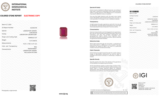 Lab Grown ruby emerald Shape 5.07ct | Exquisite Gemstones - Fiona Diamonds - Fiona Diamonds