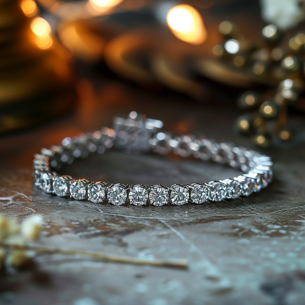 Bezel Set Solitaire diamond Bracelet In 14K Rose Gold | Fascinating Diamonds