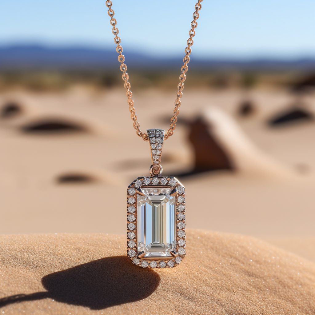 47ct Emerald Cut Diamond Pendant, 14kt Yellow Gold – Jewels by Grace