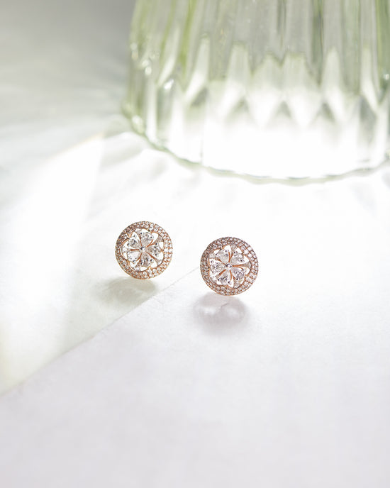 Round Flower Diamond Stud - Fiona Diamonds - Fiona Diamonds