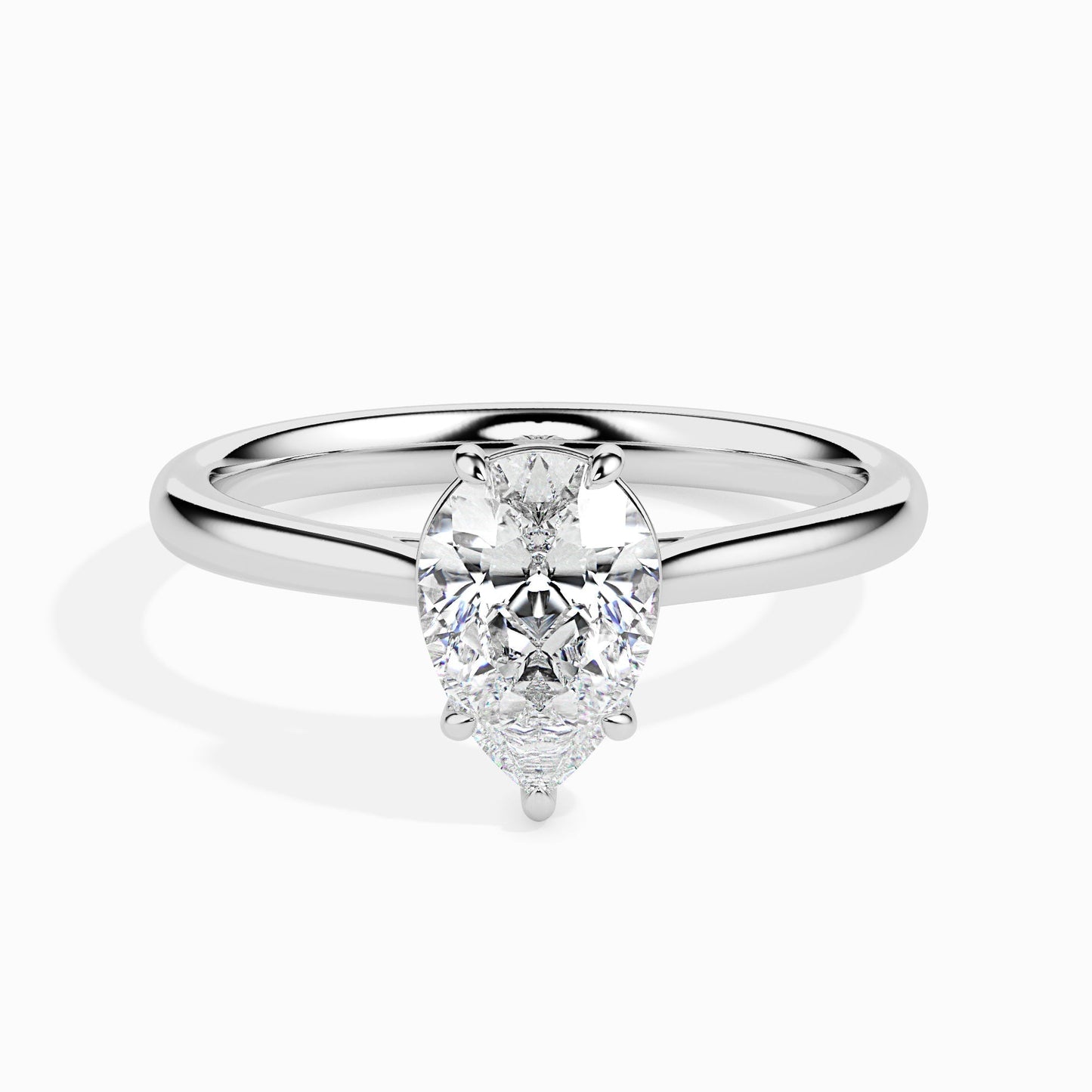 2ct Pear Lab Diamond Sole Solitaire Ring - Fiona Diamonds - Fiona Diamonds