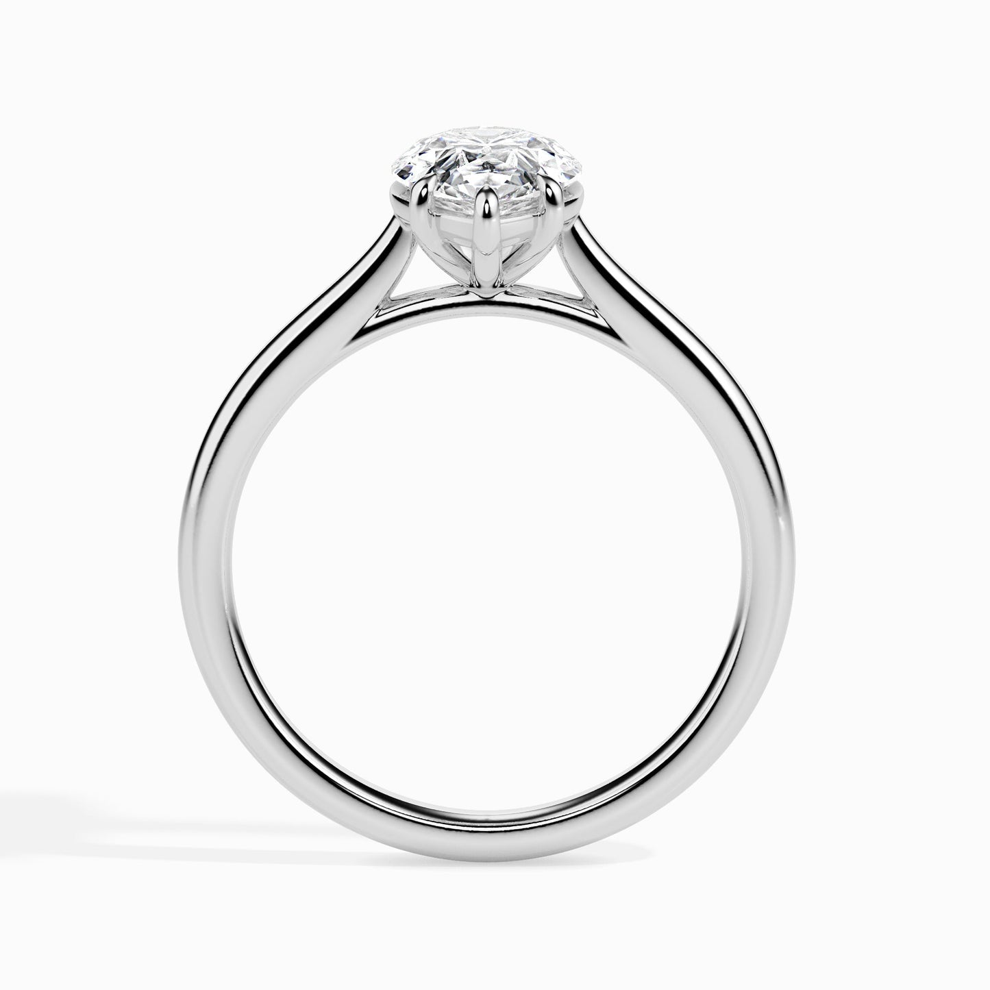 2ct Pear Lab Diamond Sole Solitaire Ring - Fiona Diamonds - Fiona Diamonds