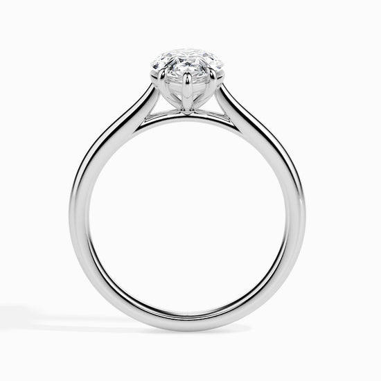 1ct Pear Lab Diamond Sole Solitaire Ring - Fiona Diamonds - Fiona Diamonds