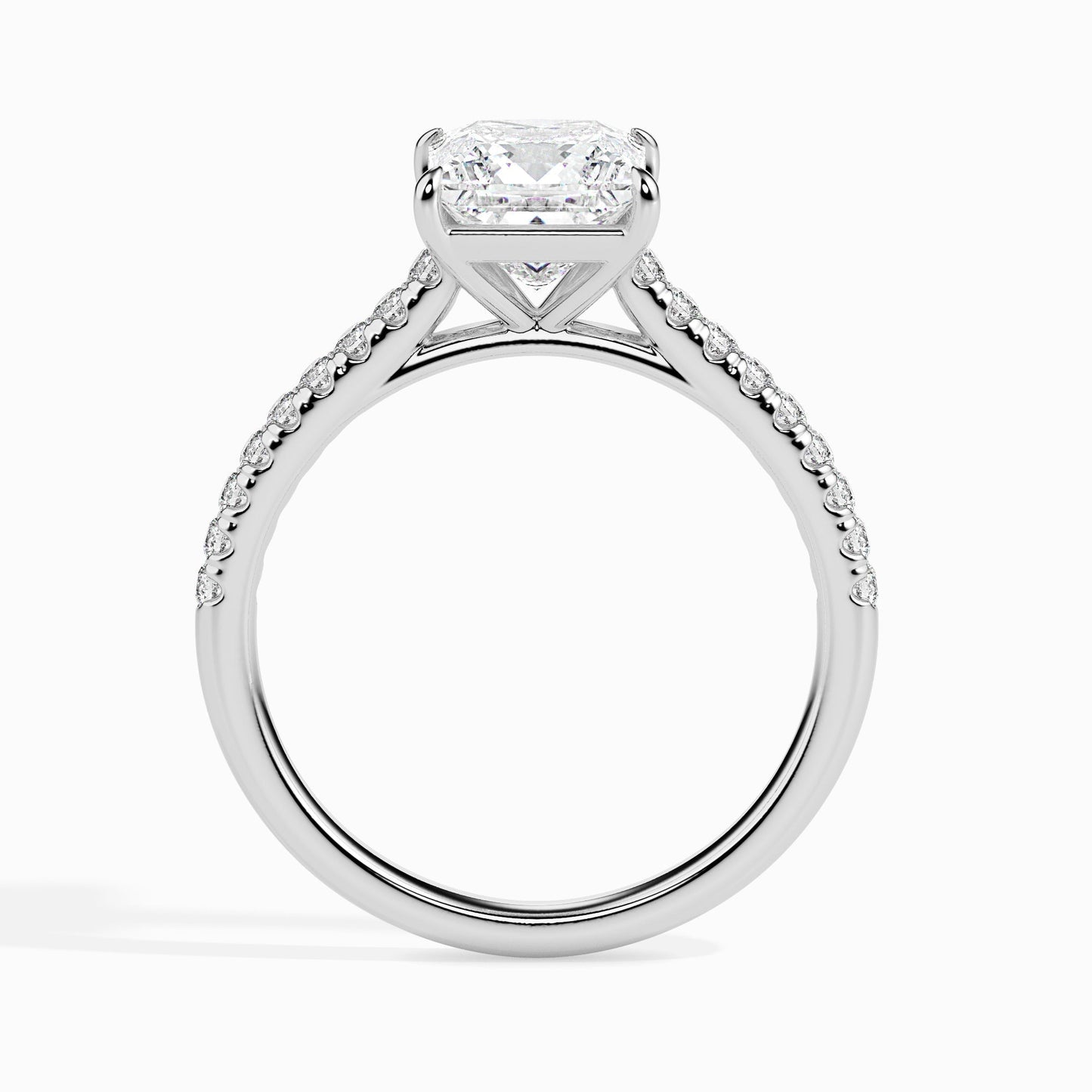 1ct Princess Lab Diamond Hermit Solitaire Ring - Fiona Diamonds - Fiona Diamonds