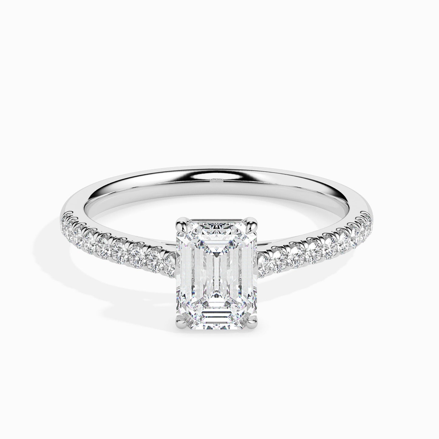 1ct Emerald Lab Diamond Bingle Solitaire Ring - Fiona Diamonds - Fiona Diamonds