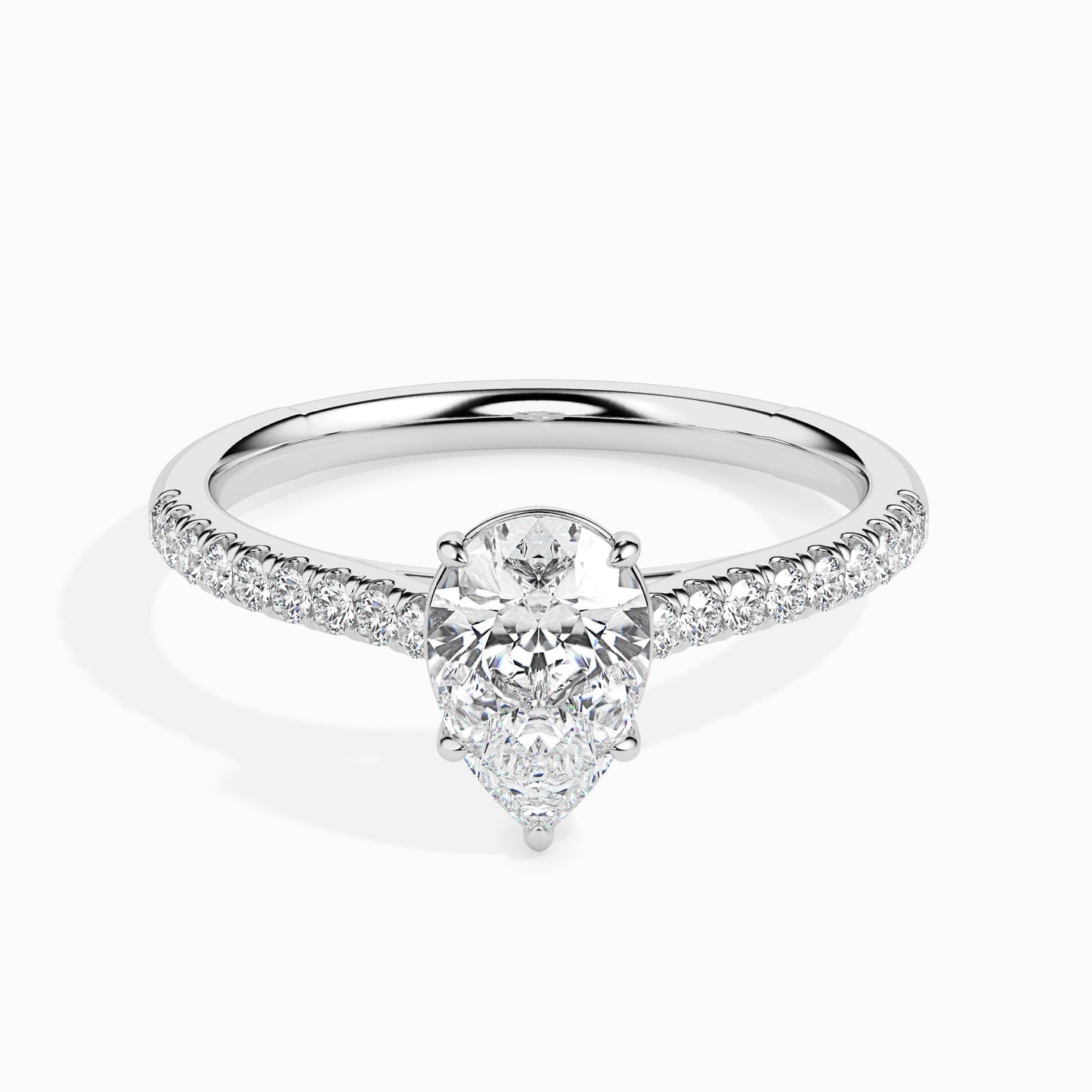 50 pointer Lab Diamond  solitaire engagement ring 18 karat white gold Fiona Diamonds