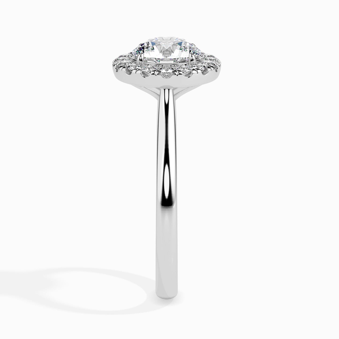 1ct Round Halo Lab Diamond Hunk Ring - Fiona Diamonds - Fiona Diamonds