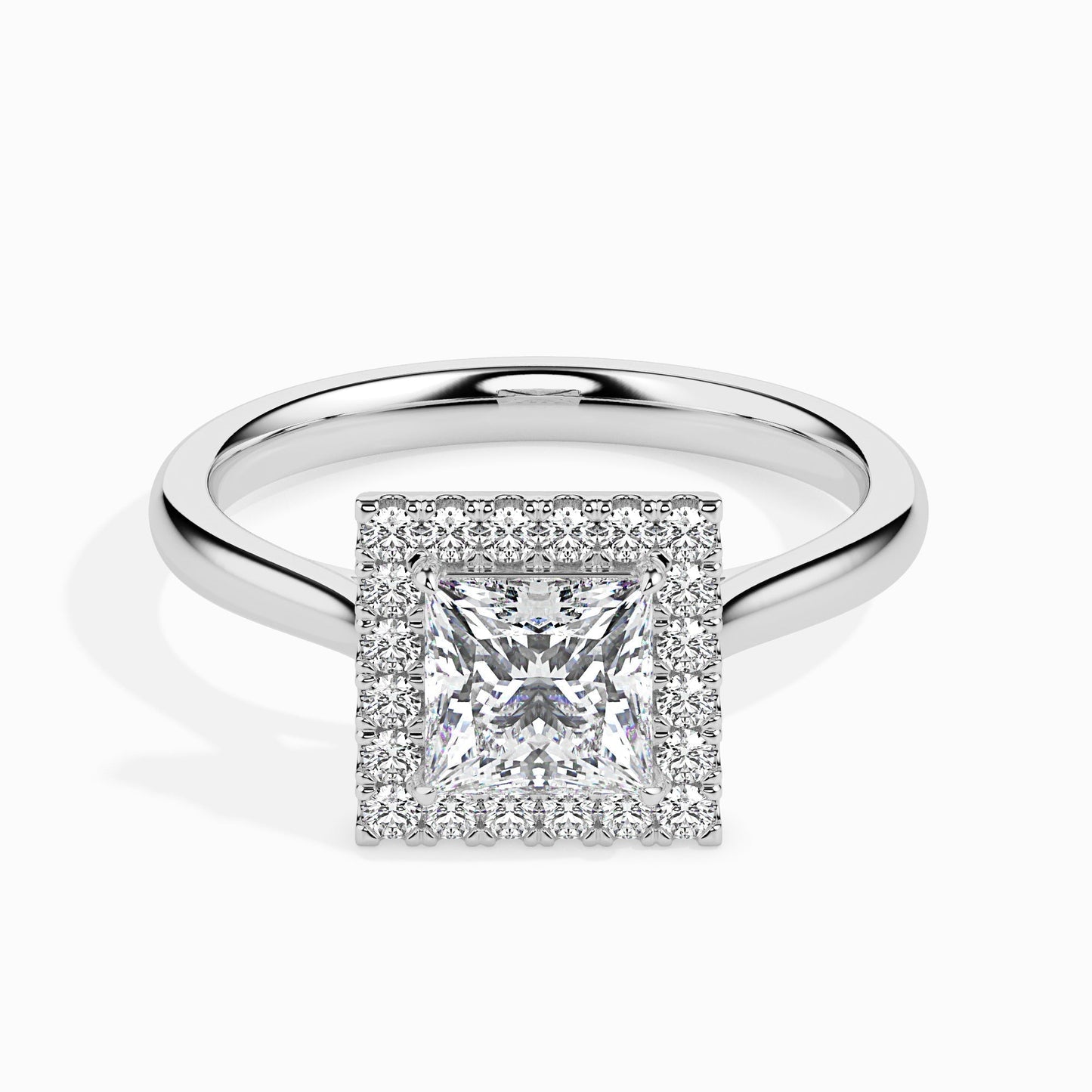 1ct Princess Halo Lab Diamond Vivian Ring - Fiona Diamonds - Fiona Diamonds