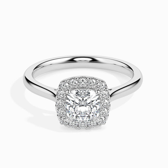 1ct Cushion Halo Lab Diamond Vapor Ring - Fiona Diamonds - Fiona Diamonds