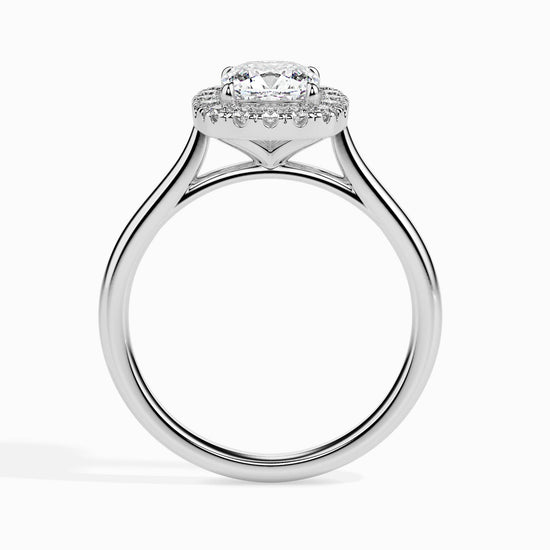 1.5ct Cushion Halo Lab Diamond Vapor Ring - Fiona Diamonds - Fiona Diamonds