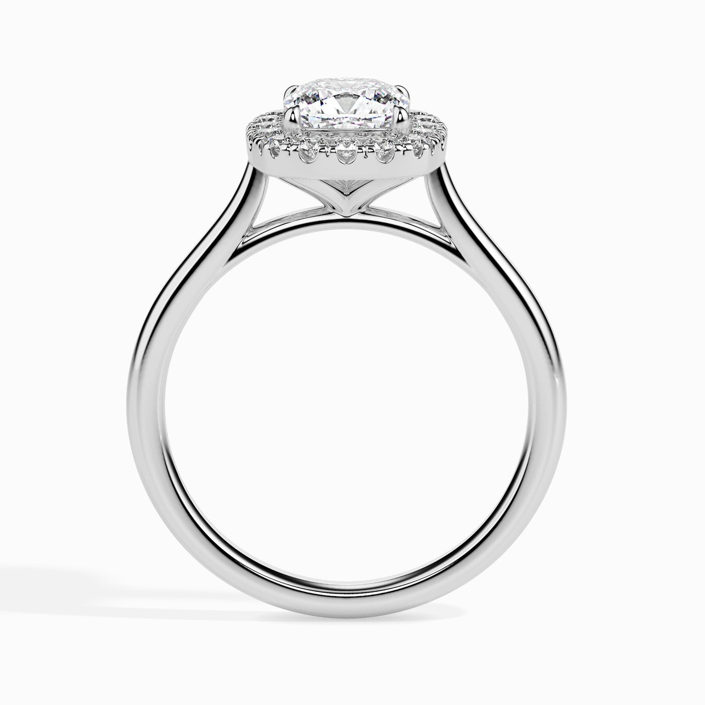 2ct Cushion Halo Lab Diamond Vapor Ring - Fiona Diamonds - Fiona Diamonds