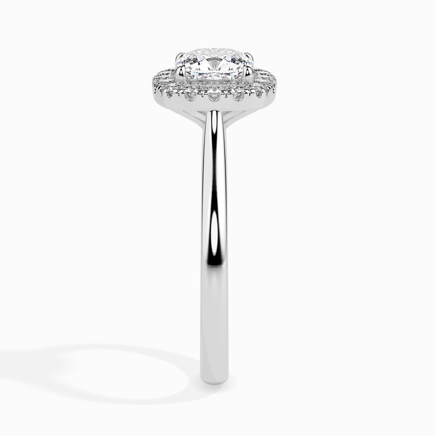 1ct Cushion Halo Lab Diamond Vapor Ring - Fiona Diamonds - Fiona Diamonds