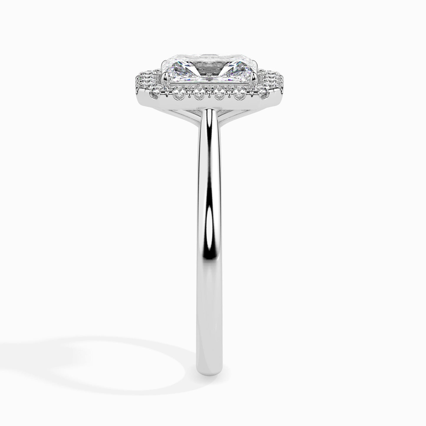 1.5ct Rediant Halo Lab Diamond Fictile Ring - Fiona Diamonds - Fiona Diamonds