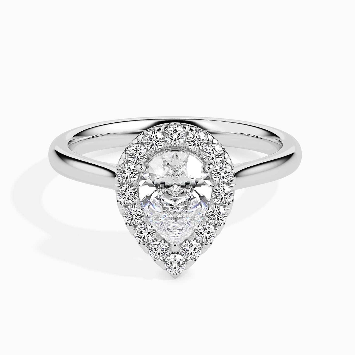 1ct Pear Halo Lab Diamond Sprico Ring - Fiona Diamonds - Fiona Diamonds