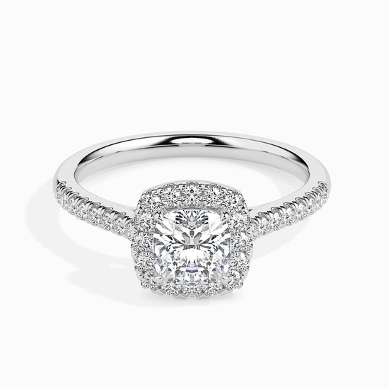 2ct Cushion Halo Lab Diamond Stretch Ring - Fiona Diamonds - Fiona Diamonds