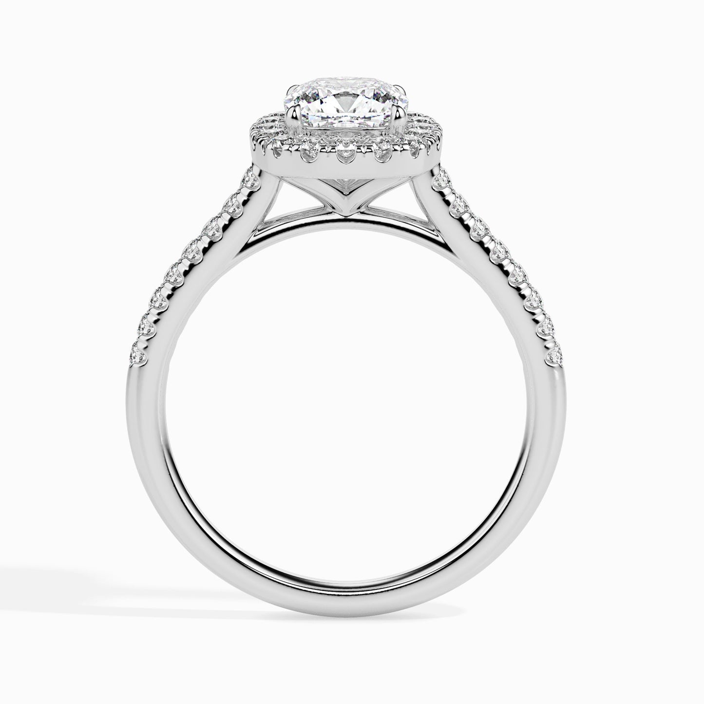 1.5ct Cushion Halo Lab Diamond Stretch Ring - Fiona Diamonds - Fiona Diamonds