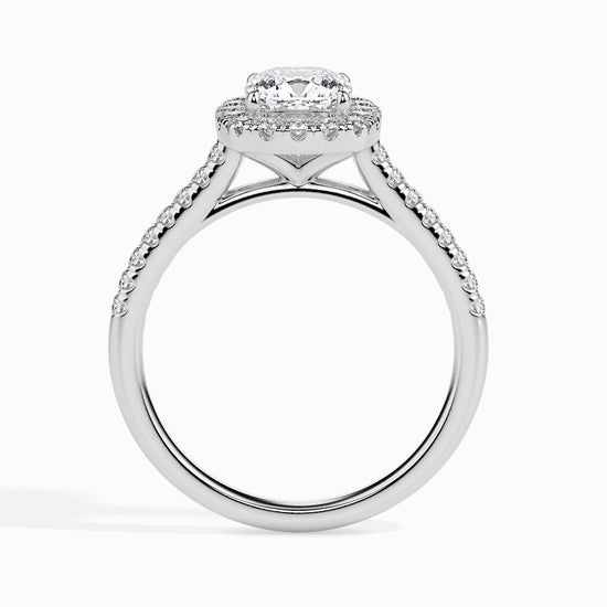 1.5ct Cushion Halo Lab Diamond Stretch Ring - Fiona Diamonds - Fiona Diamonds