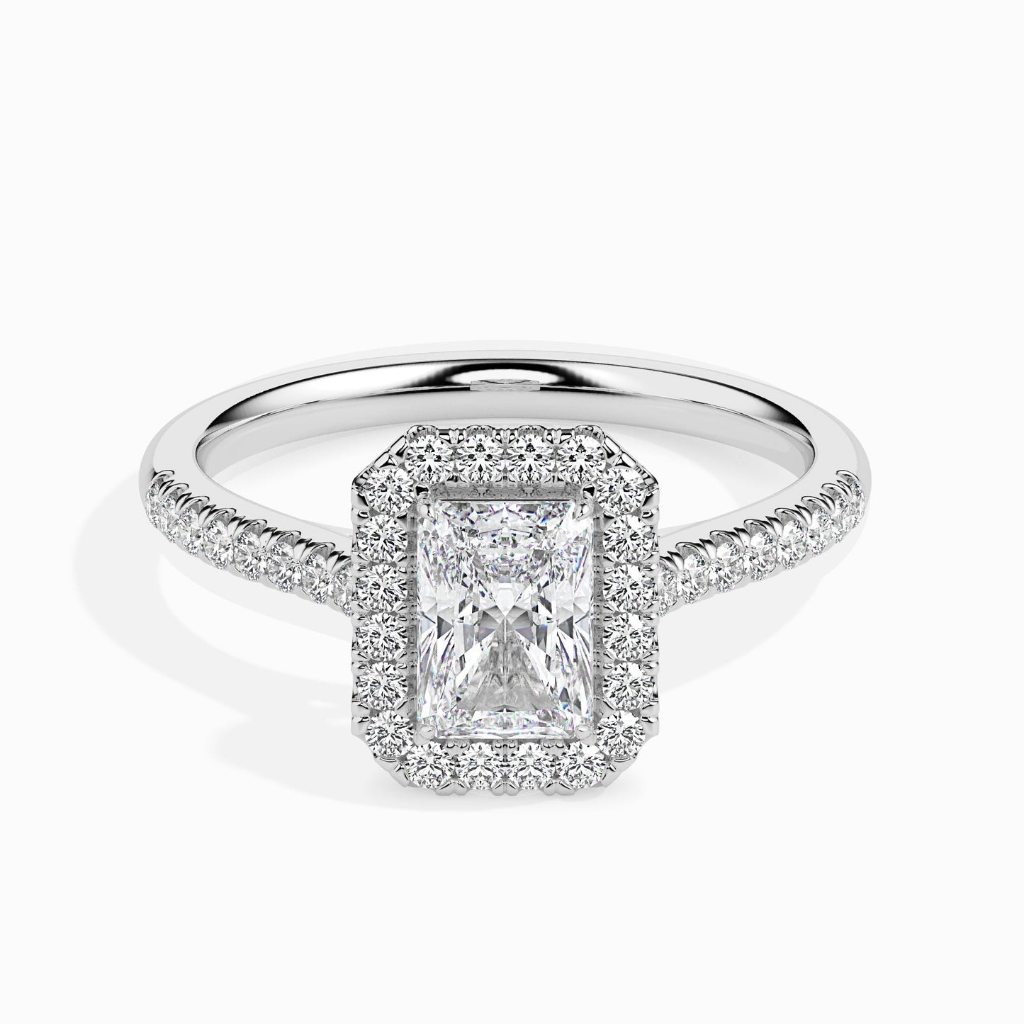 2ct Rediant Halo Lab Diamond Span Ring - Fiona Diamonds - Fiona Diamonds