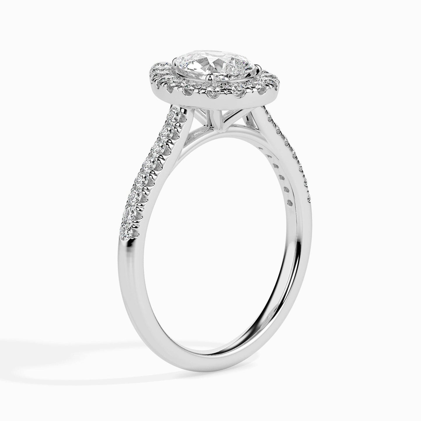 50 pointer Lab Diamond  solitaire engagement ring 18 karat white gold Fiona Diamonds